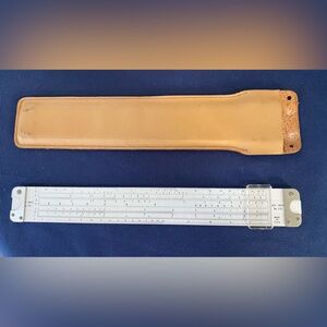 GUC Vintage ACU-MATH 500 Slide Rule W/Tan Sleeve Case. Good condition.